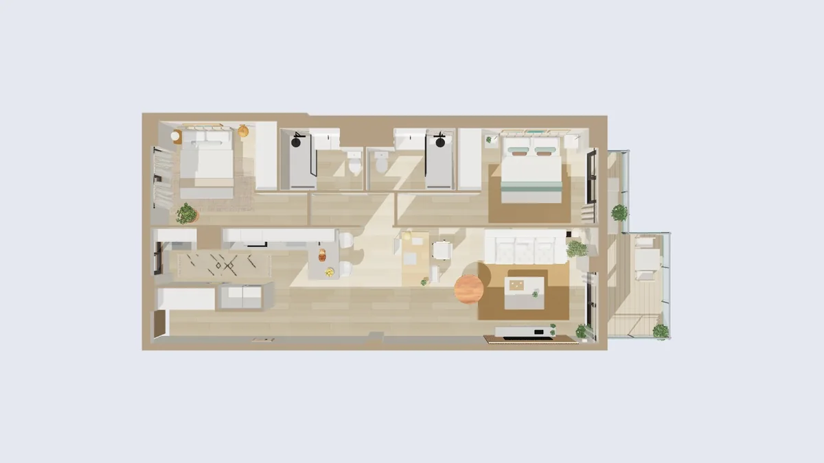 Planta del apartamento en la app